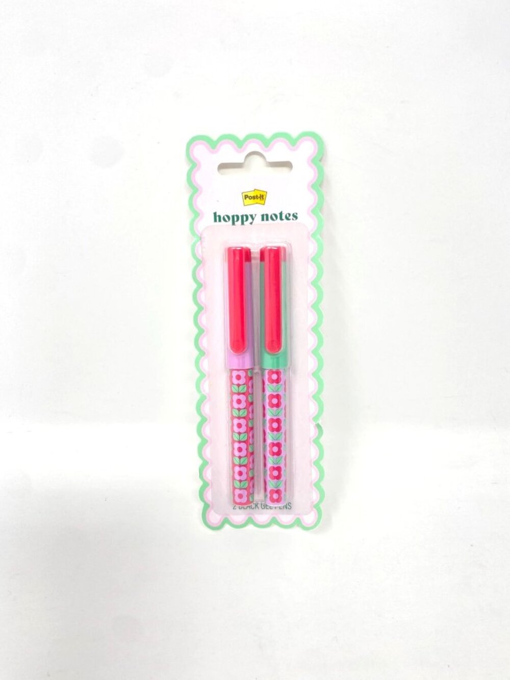 Post-it 2 Pack Flowered Pattern Black Gel Pens Spring Easter Collection School - Picture 3 of 5